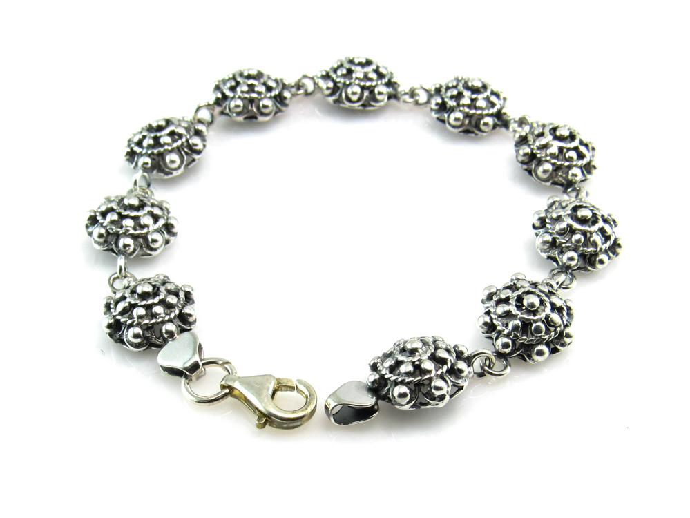 Pulsera de Plata Charro con mosqueton