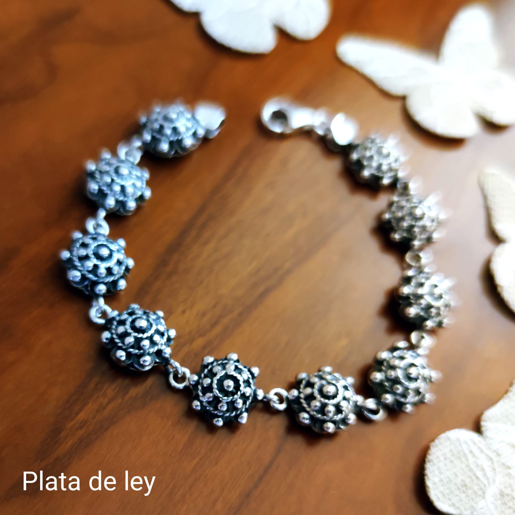 Pulsera de Plata Charro con mosqueton_1