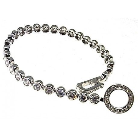 Pulsera de Plata rodiada con circonitas tipo riviere