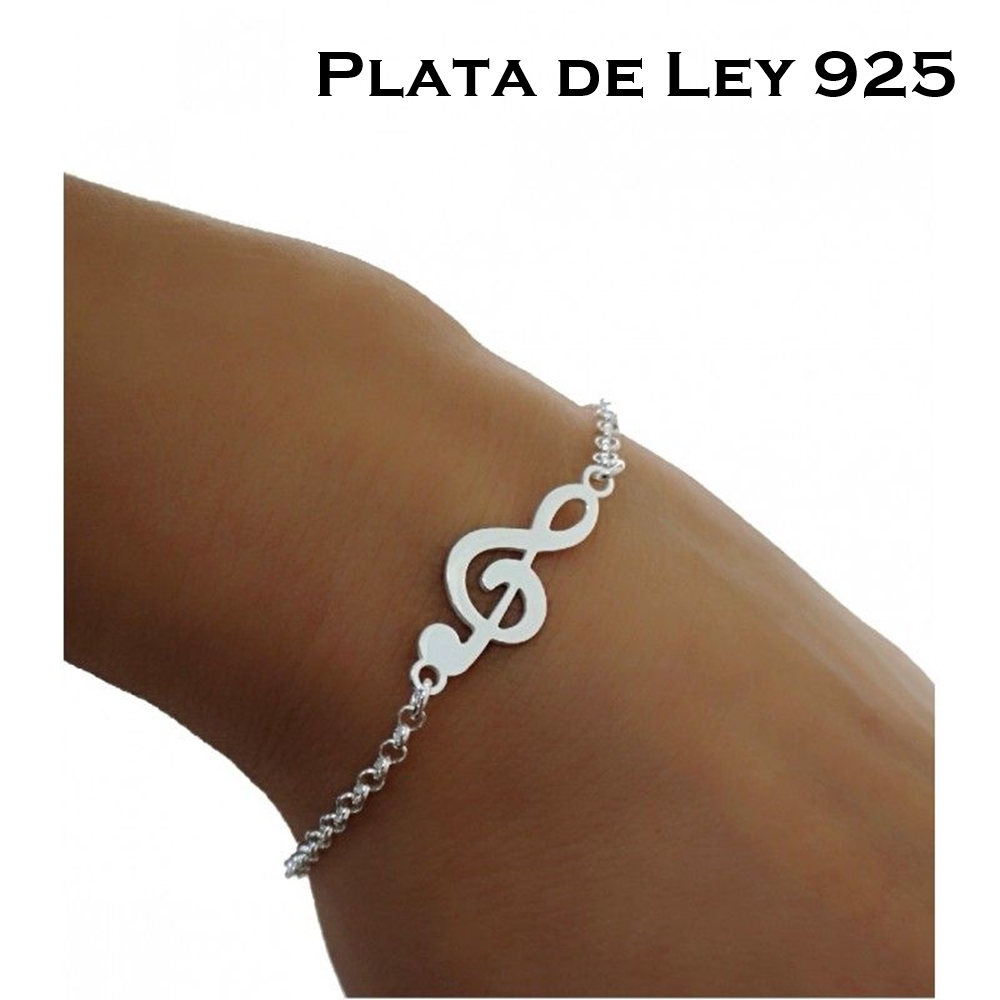 Pulsera clave de sol de Plata de ley 1