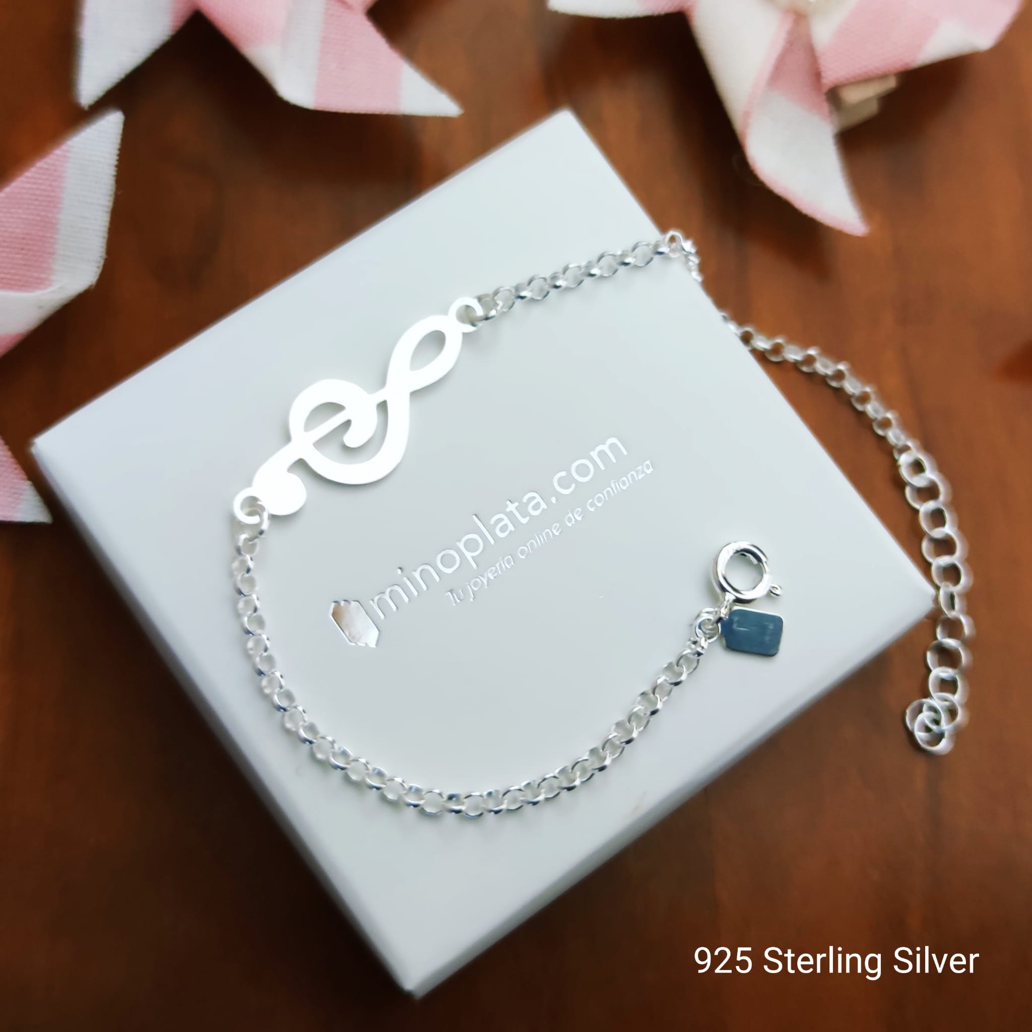 Pulsera clave de sol de Plata de ley 2