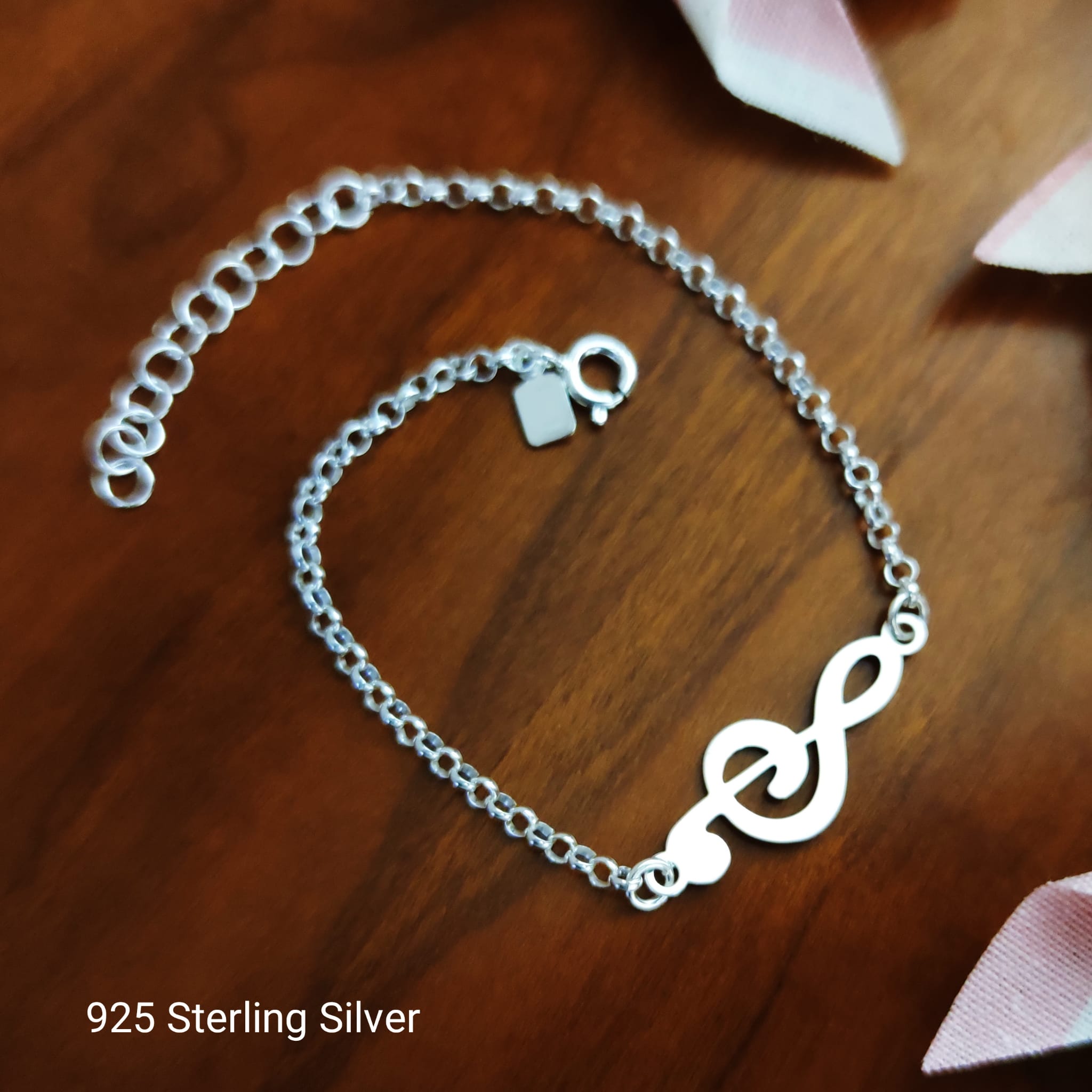 Pulsera clave de sol de Plata de ley 3