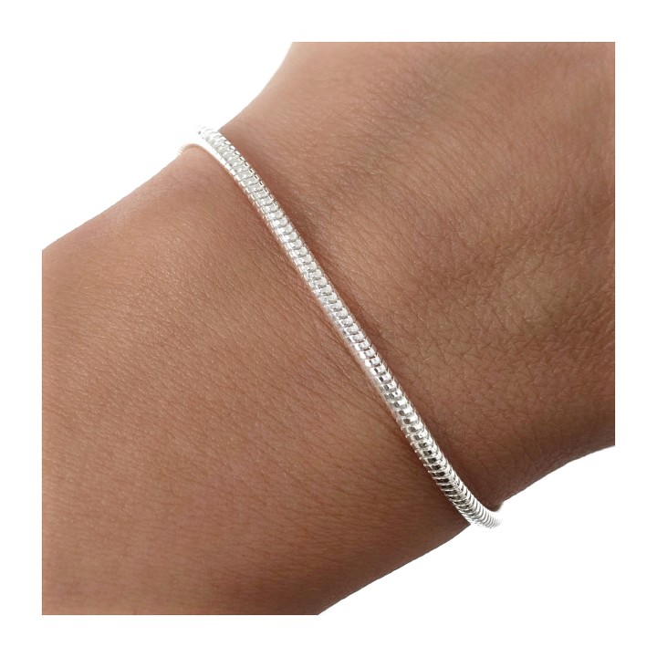 Pulsera cola de topo 2,8mm de Plata de ley 925