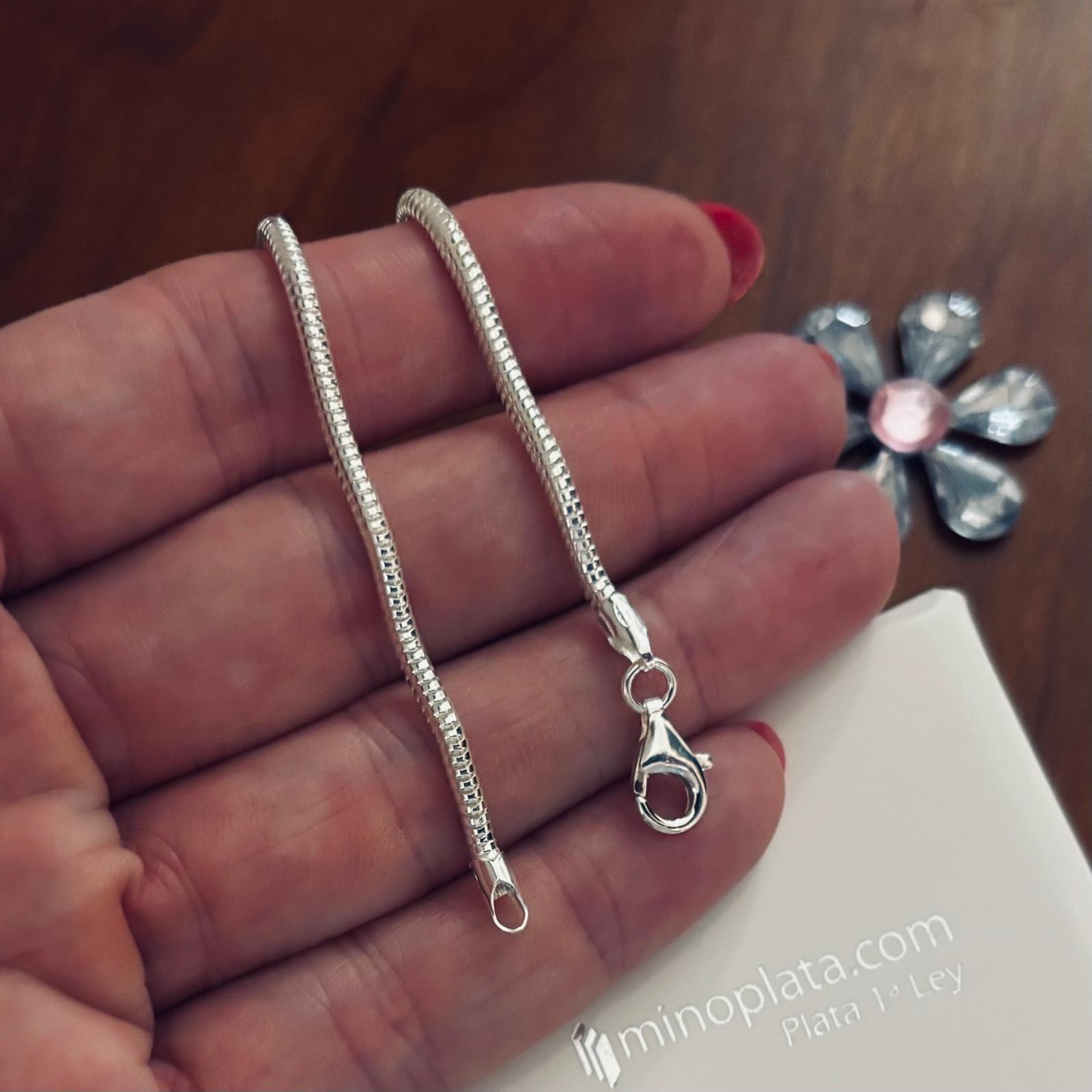 Pulsera cola de topo 2,8mm de Plata de ley 925 2