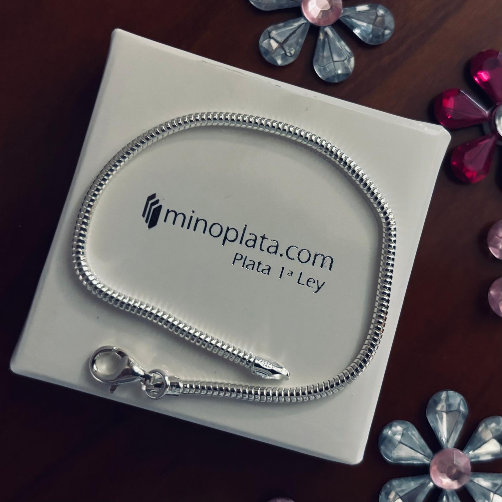 Pulsera cola de topo 2,8mm de Plata de ley 925 3