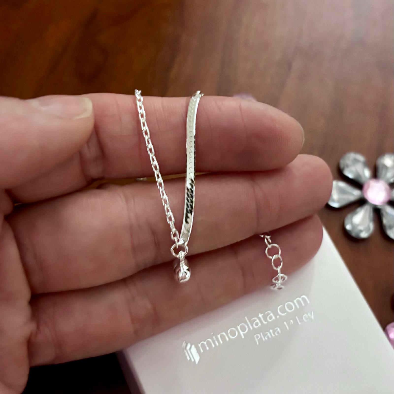Pulsera corazón cadena serpiente y forzada de Plata de ley 925 3