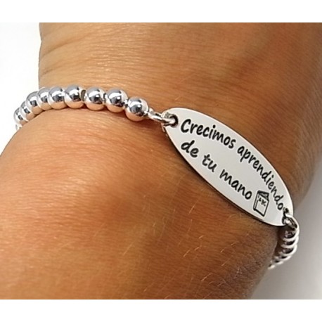Pulsera para profesora con bolas de Plata 1