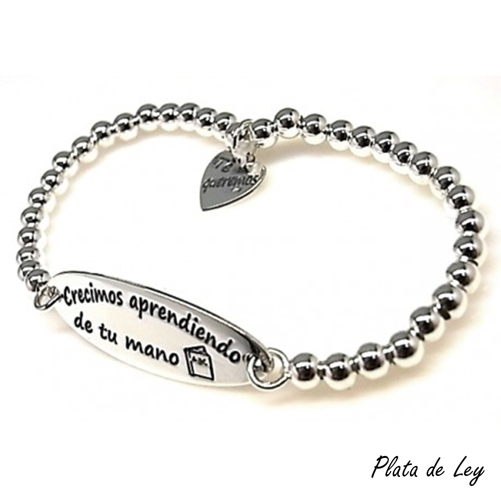 Pulsera para profesora con bolas de Plata 3