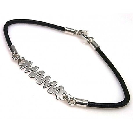 Pulsera de Cuero y Plata mamá