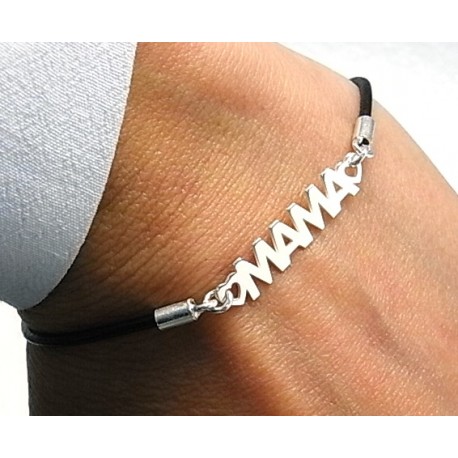 Pulsera de Cuero y Plata mamá 1