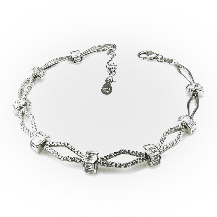 Pulsera de fiesta en Plata de ley rodiada y Circonitas mujer