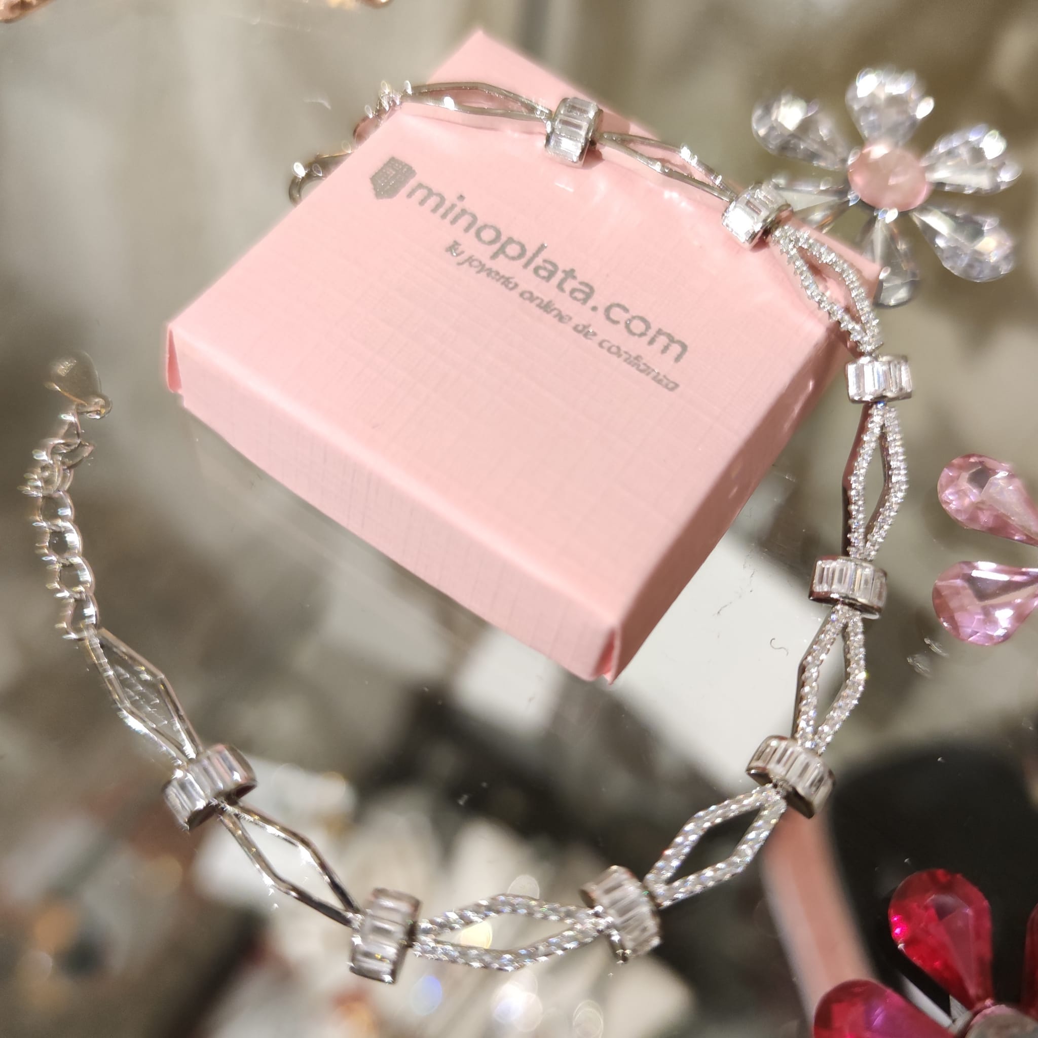 Pulsera de fiesta en Plata de ley rodiada y Circonitas mujer 2