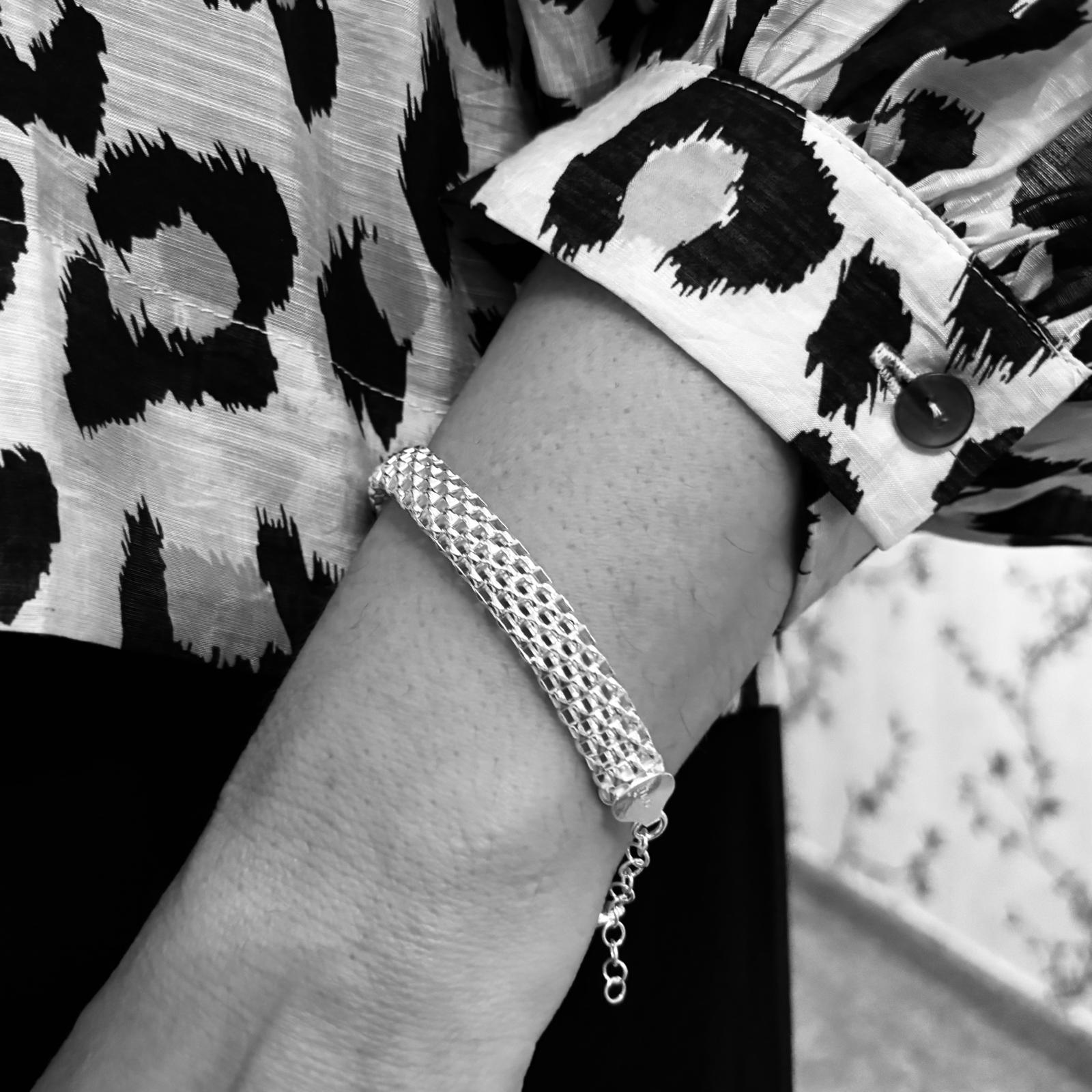 Pulsera malla de Plata de ley 925 4