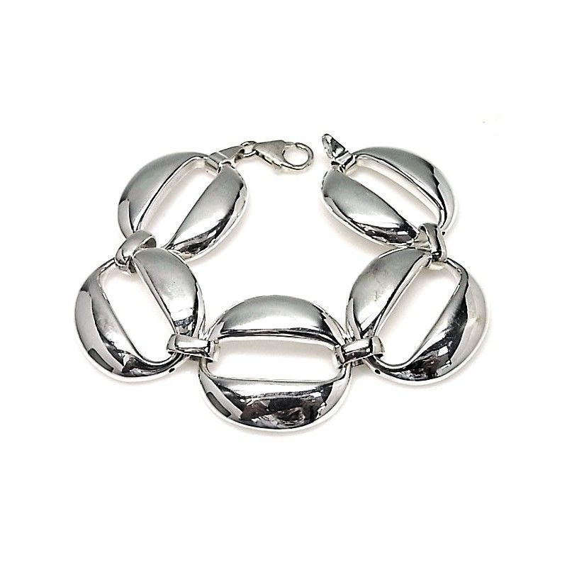 Pulsera electroforming con grandes eslabones de Plata de ley