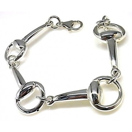 Pulsera de mujer con estribos de Plata electroforming