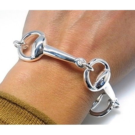 Pulsera de mujer con estribos de Plata electroforming 1