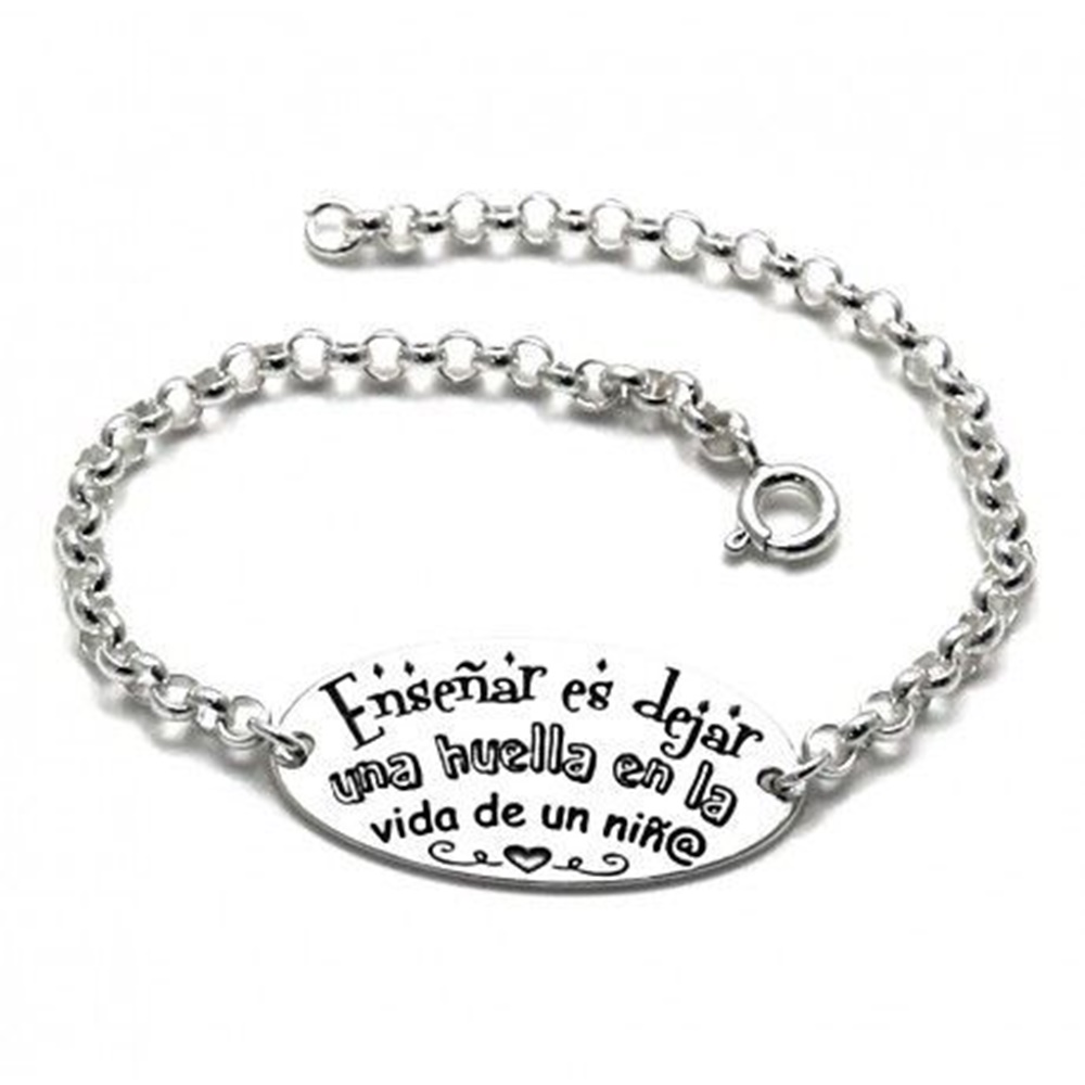 Pulsera para maestras en Plata 