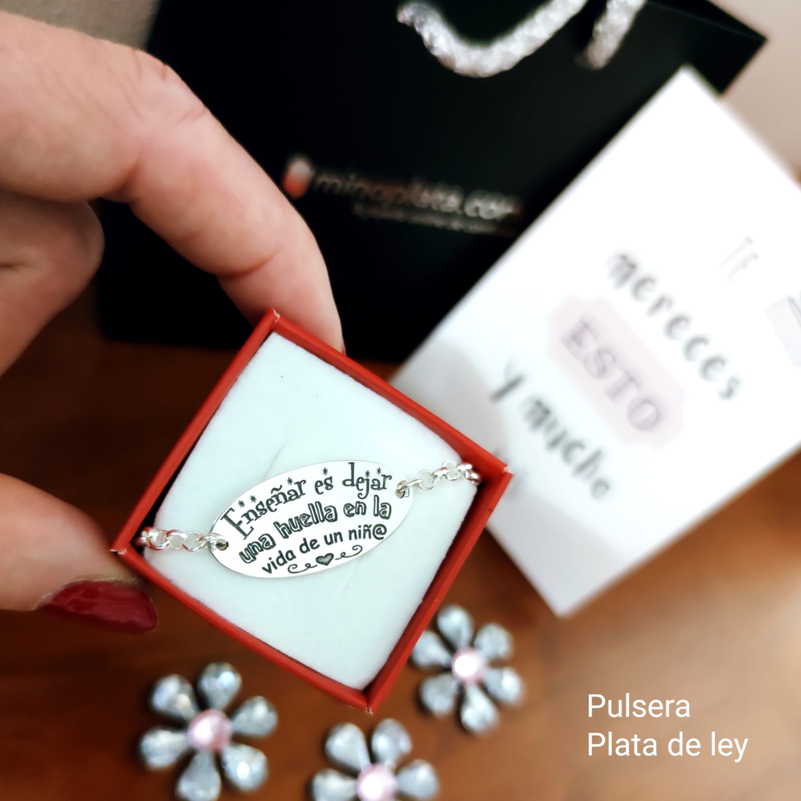Pulsera para maestras en Plata 