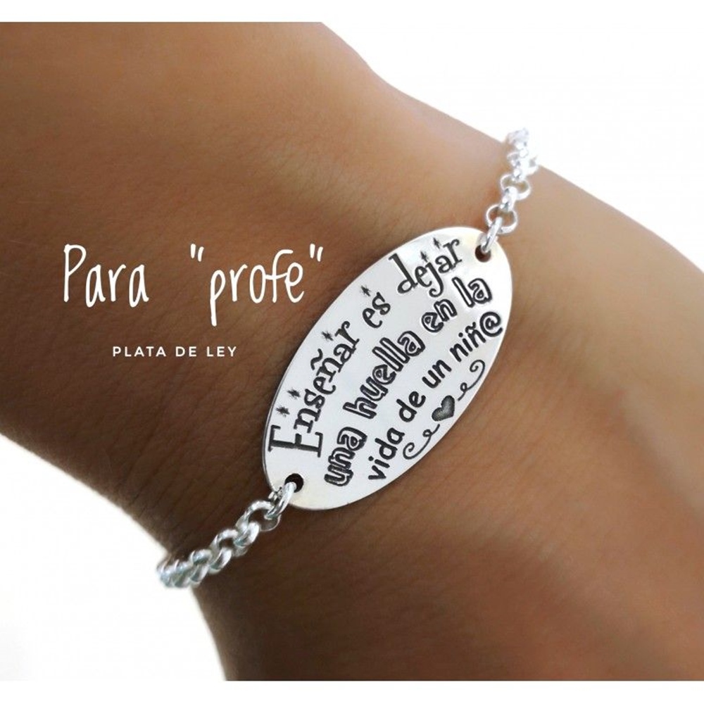 Pulsera para maestras en Plata 