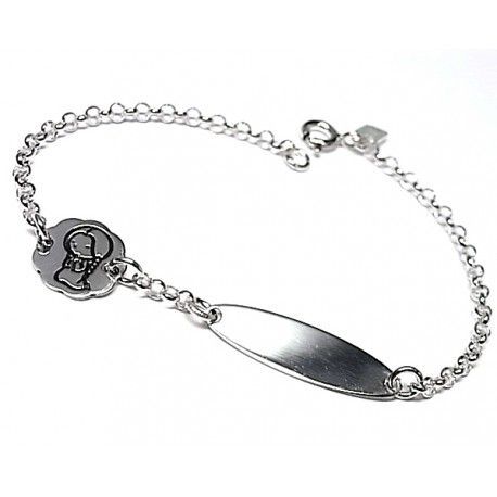 Pulsera comunión de Plata con nombre