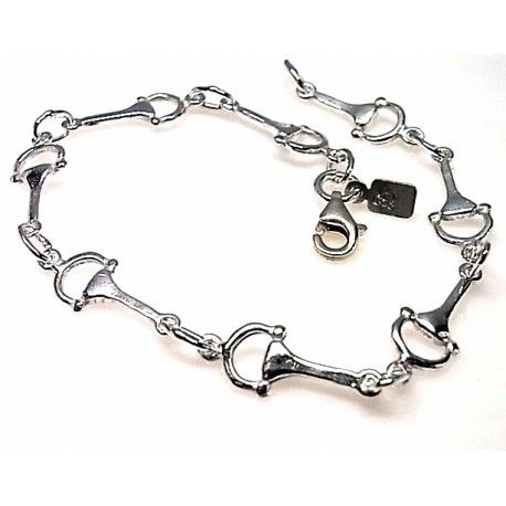 Pulsera de Plata de ley con estribos pequeños