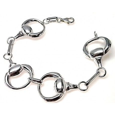 Pulsera estribos de Plata de ley
