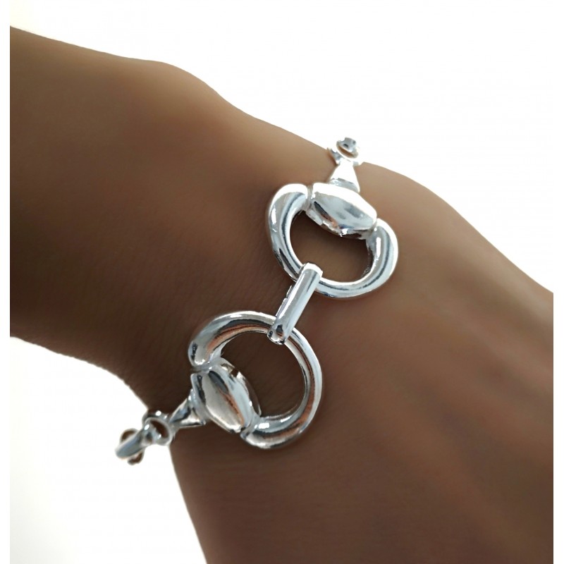 Pulsera estribos de Plata de ley 1