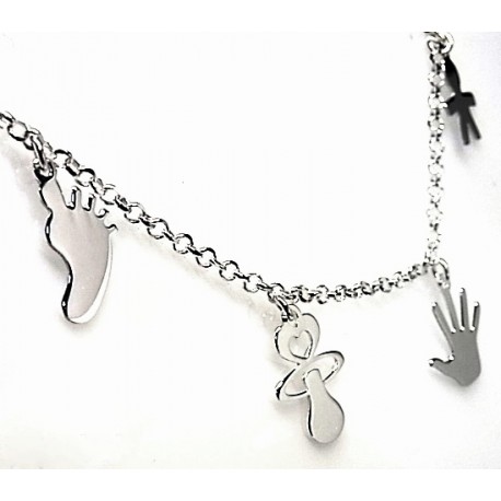 Pulsera mamá con colgantes de Plata 2