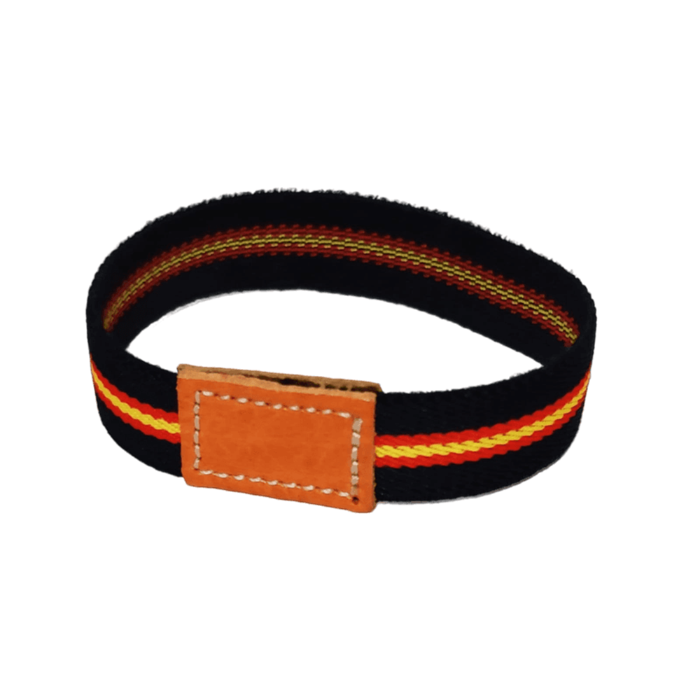 Pulsera Hombre y Mujer elástica bandera de España y cuero