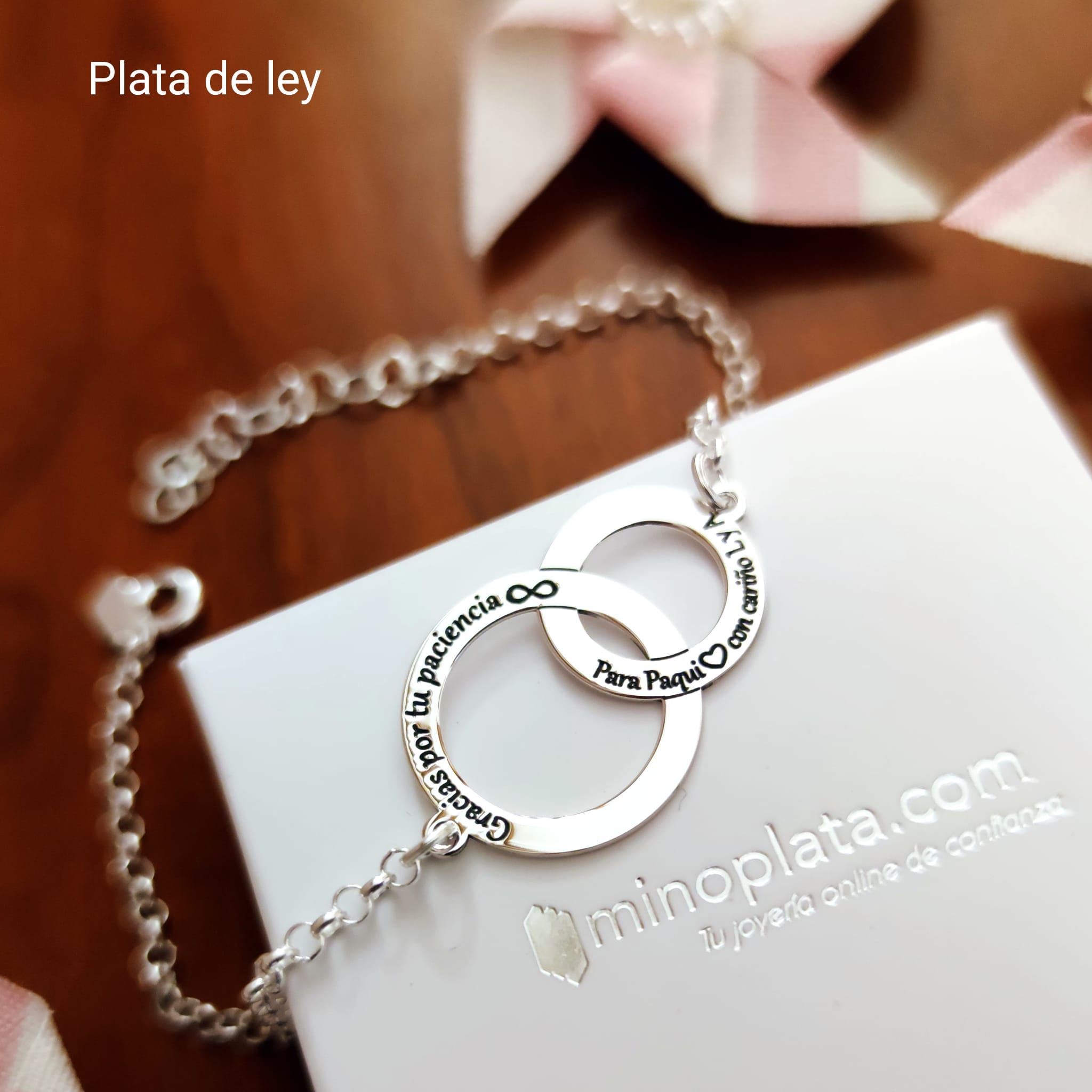 Pulsera Profesora Gracias por tu paciencia Personalizada Plata 1