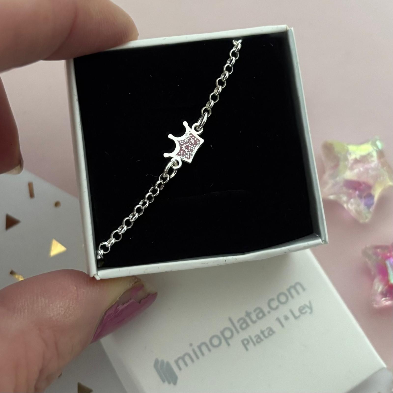 Pulsera infantil Coronas de Plata de ley 1