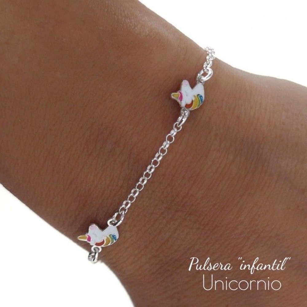 Pulsera unicornio de Plata de ley para niñas 1