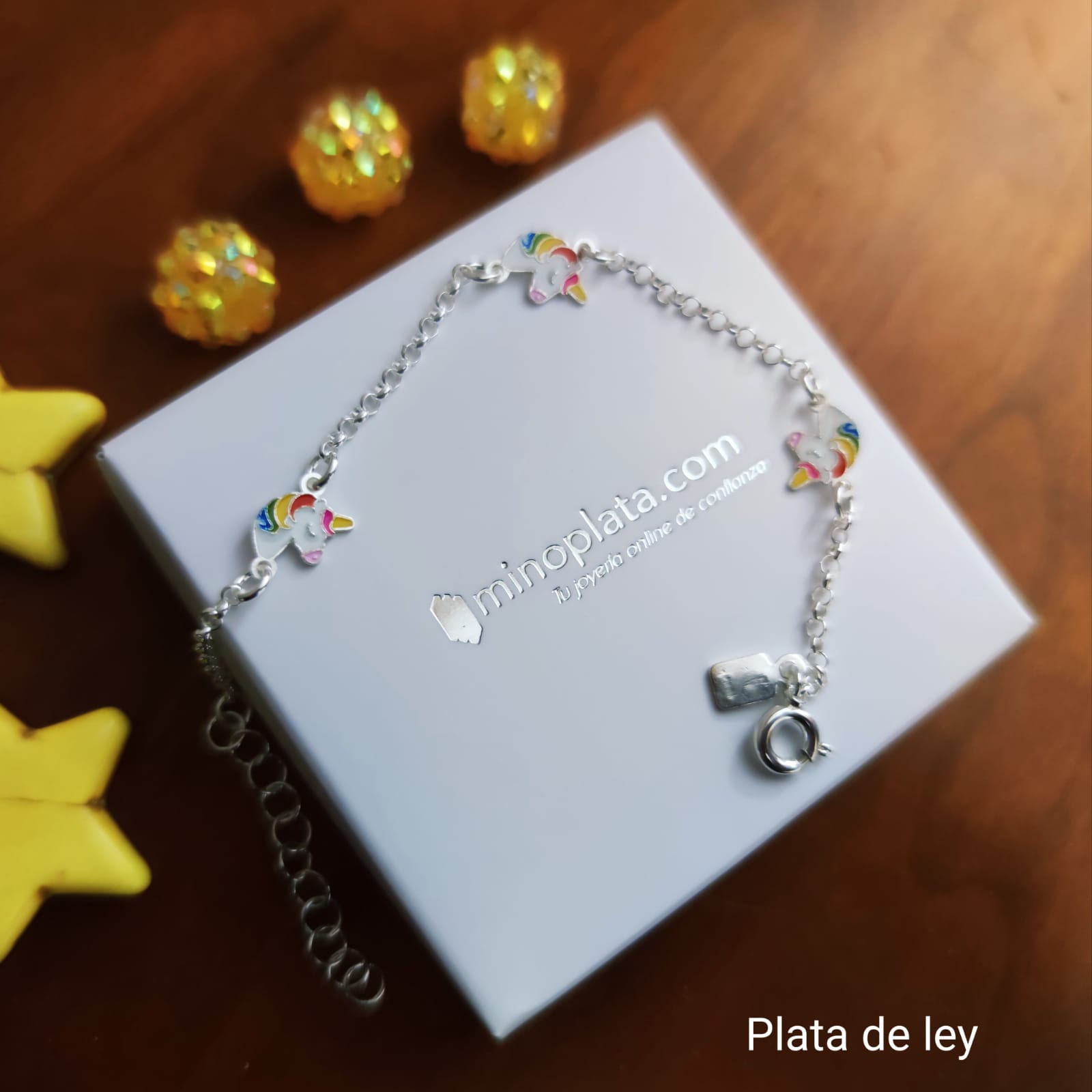 Pulsera unicornio de Plata de ley para niñas 2