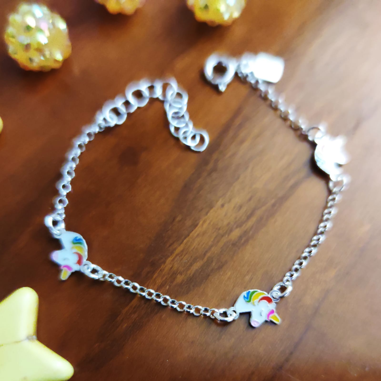 Pulsera unicornio de Plata de ley para niñas 3