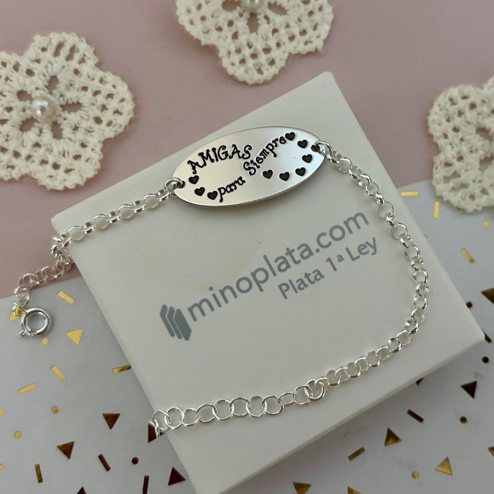 Pulsera amigas para siempre infinito de Plata de ley 1
