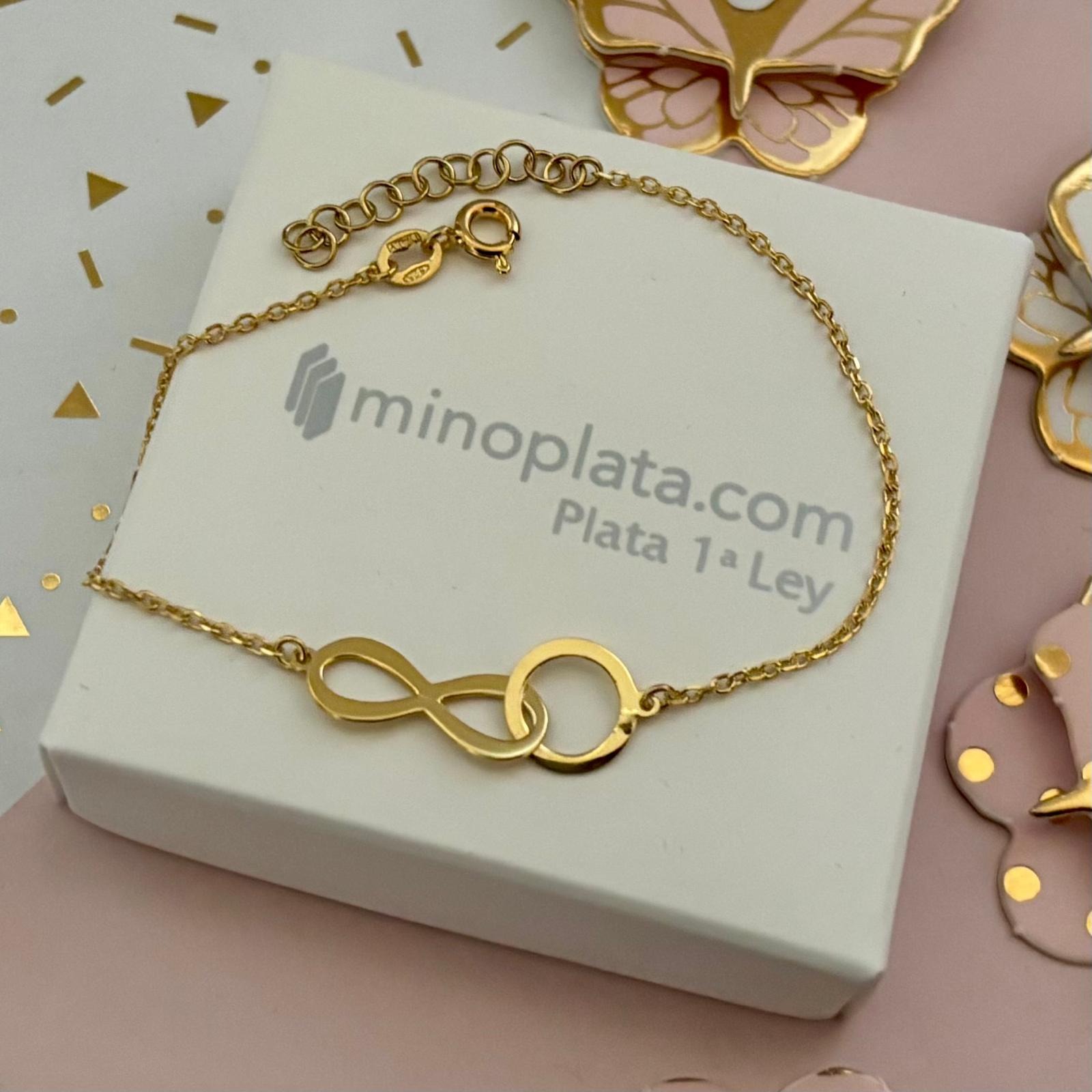 Pulsera Karma Infinito de Plata de ley chapada en Oro 3