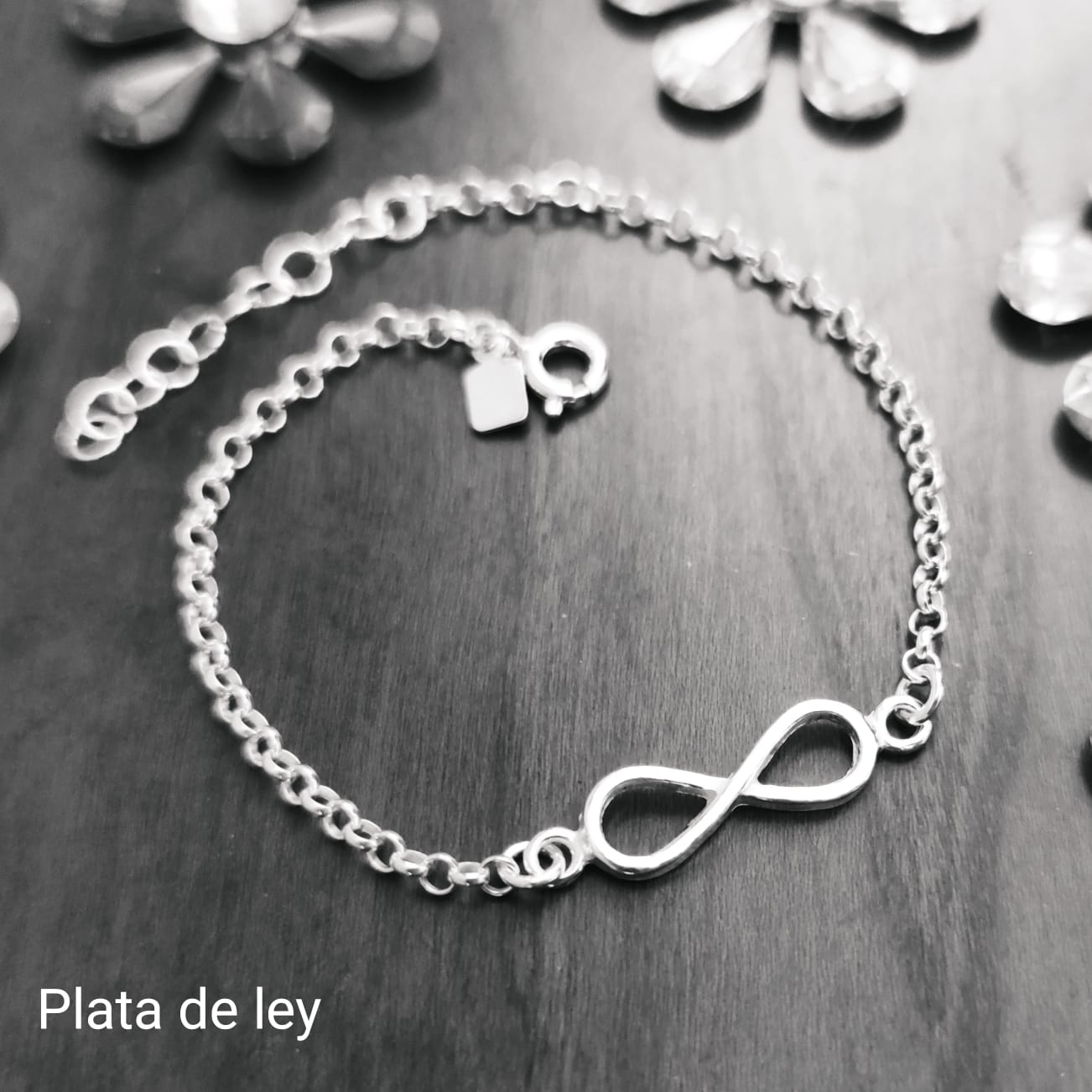 Pulsera infinito de Plata de ley 925 4