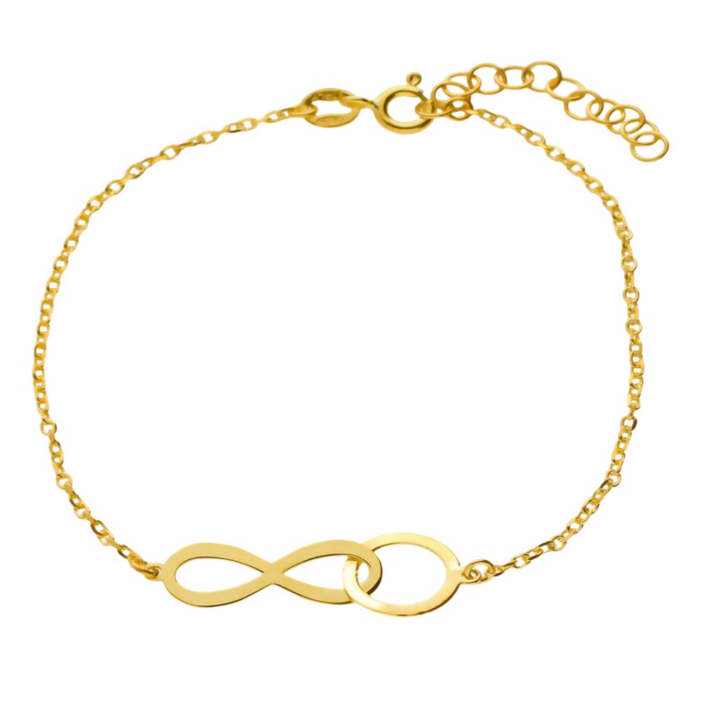 Pulsera Karma Infinito de Plata de ley chapada en Oro