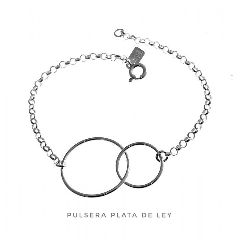Pulsera Karma doble de Plata de ley