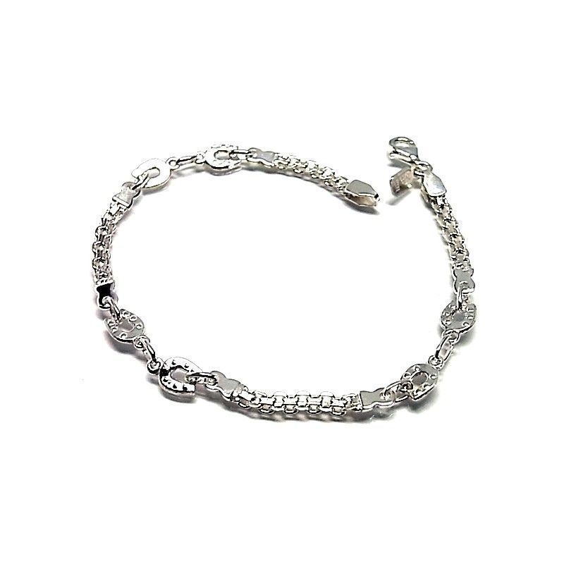 Pulsera con herraduras de Plata de ley