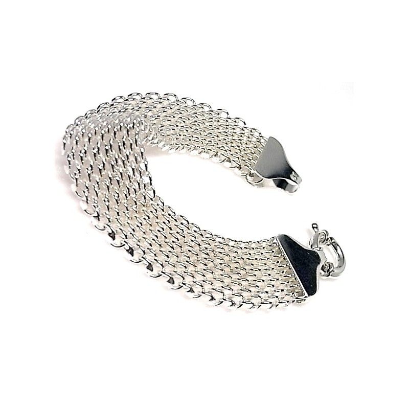 Pulsera malla de Plata de ley