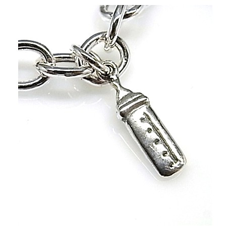 Pulsera de Plata mamá con fetiches colgantes 3