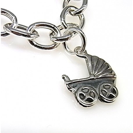 Pulsera de Plata mamá con fetiches colgantes 4