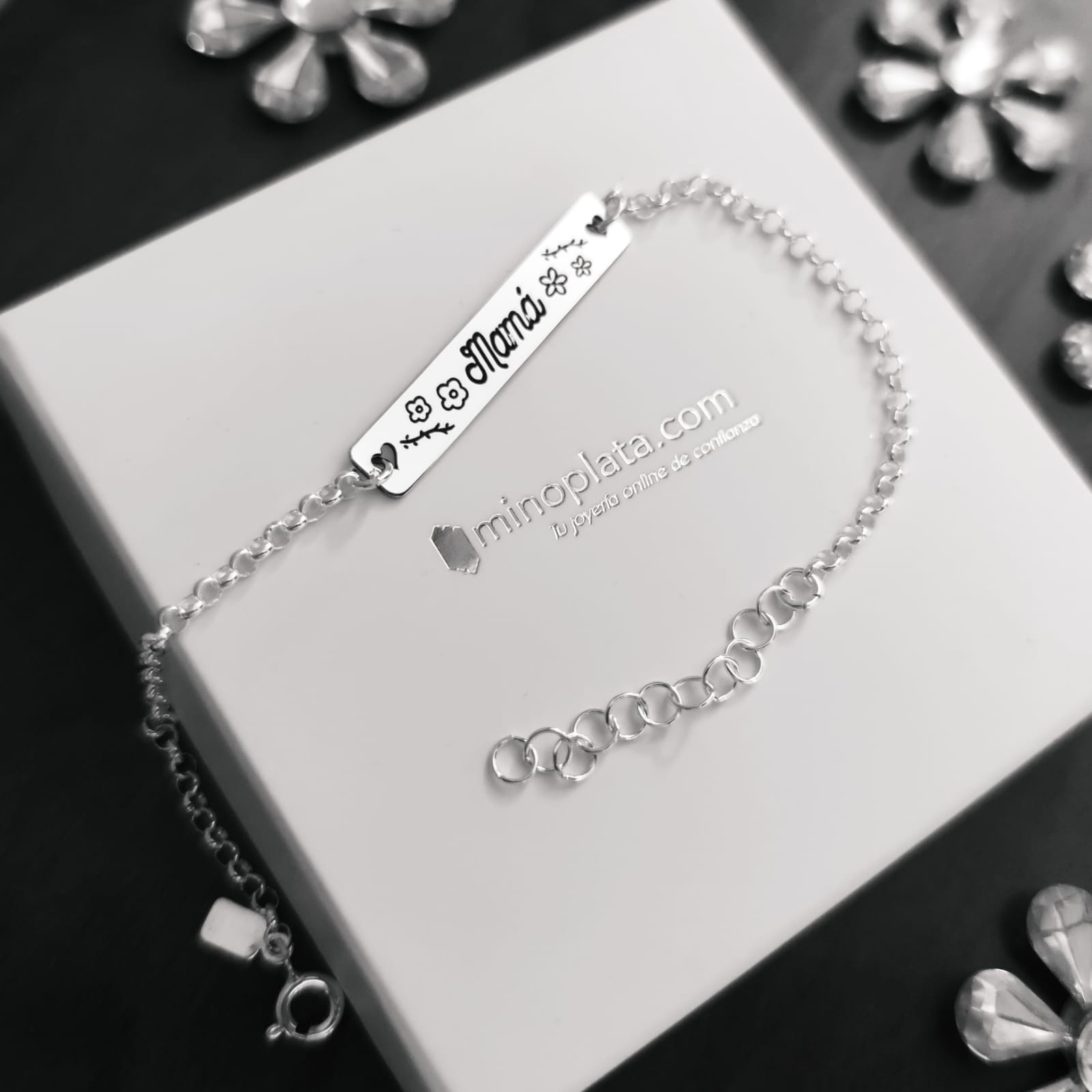 Pulsera mamá de Plata de ley 2