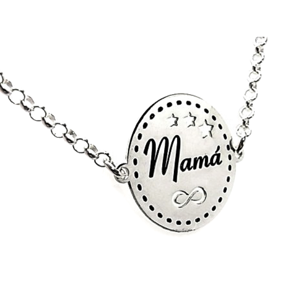 Pulsera mamá de Plata de ley