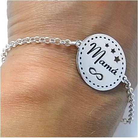 Pulsera mamá de Plata de ley 2