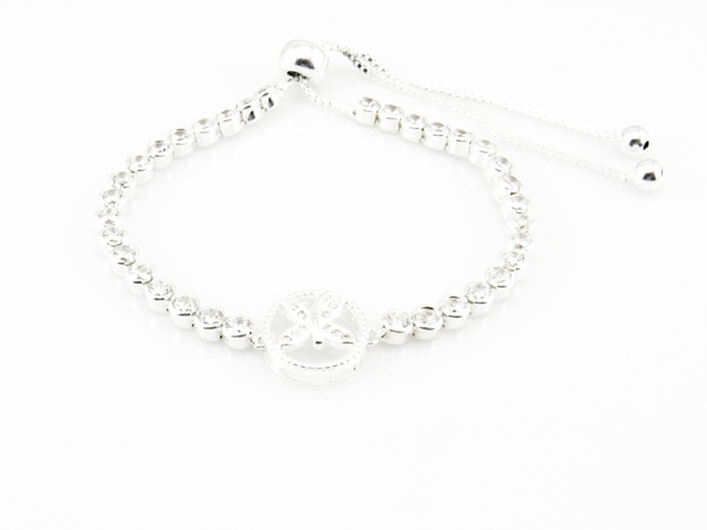 Pulsera de Plata y Circonitas chaton con mariposa