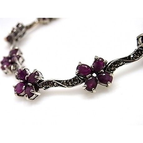 Pulsera de Plata envejecida con Marquesitas 1