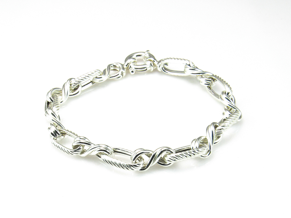 Pulsera de Plata de ley eslabones infinito para mujer