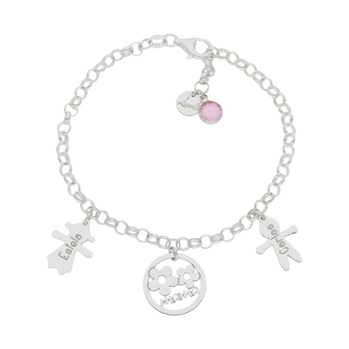 Ideas de Pulseras de Plata de ley MI HISTORIA montadas 4
